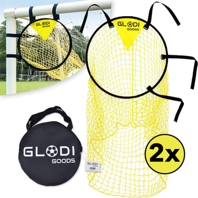 GLODI GOODS® Kruising target met ballennet – Set van 2 – voetbal trainingsmateriaal – training spullen materiaal