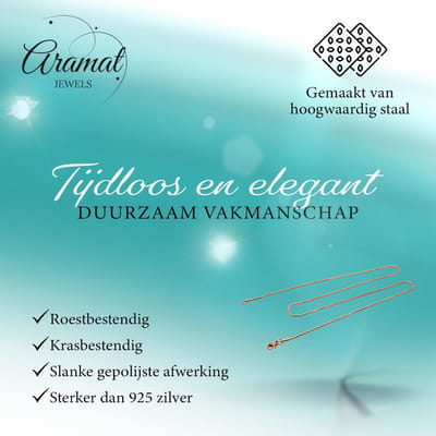 Aramat Jewels | Halskettingen | RVS Slangenketting Roségoud Rond- Soepele Snake Chain Ketting | 1.2mm / 40cm |40cm |1,5mm | Staal | Volwassenen | Verkleurd niet