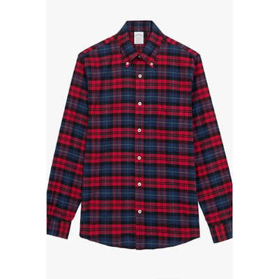Brooks Brothers Casual Cotton Flannel Regular Fit Red Größe: L | Casual hemden Outlet | Herren | Rot