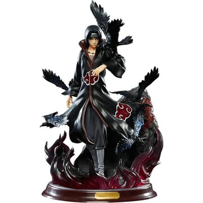 28cm Populaire Naruto Anime Model Uchiha Itachi Standbeeld Speeltje Huisdecoratie Ornament voor Vriend Cadeau Hoge Kwaliteit 28cm black