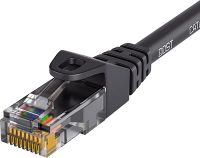 Qost - CAT6 internetkabel - CCA / UTP - 10 Gbps / 250 MHz - RJ45 Connectoren - Patchkabel / Netwerkkabel - 7,5 meter - Zwart