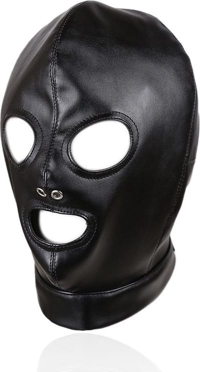 Nooitmeersaai - PU leren hoofdmasker met oog- en mondgaten