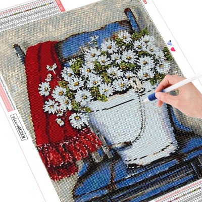 Diamant schilderij met ronde strass bloem diamant borduurwerk diamant display kerstdecor 20X30CM gray