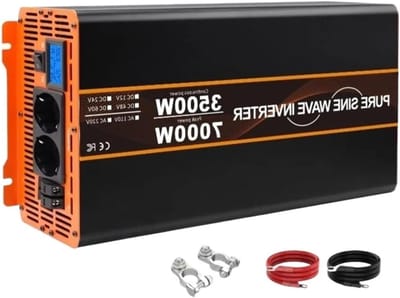 Stroomomvormer Zuivere Sinus - DC AC Omvormer - Apparaten Laden - Met LCD Scherm - 2000W - Zwart