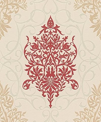 Rood barok behang rasch 796155