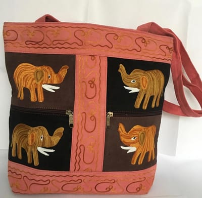 N3 Collecties Geborduurde Dames Crossbody Tas 30*30*6 cm - Roze