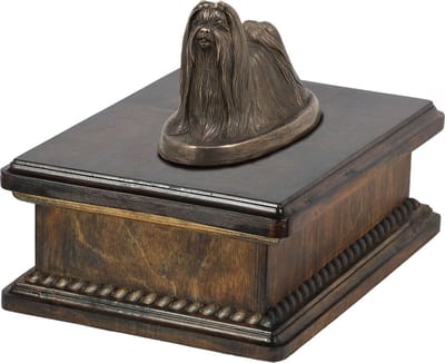 Elegante urn voor Shih Tzu-hond met beeldje voor hondenas
