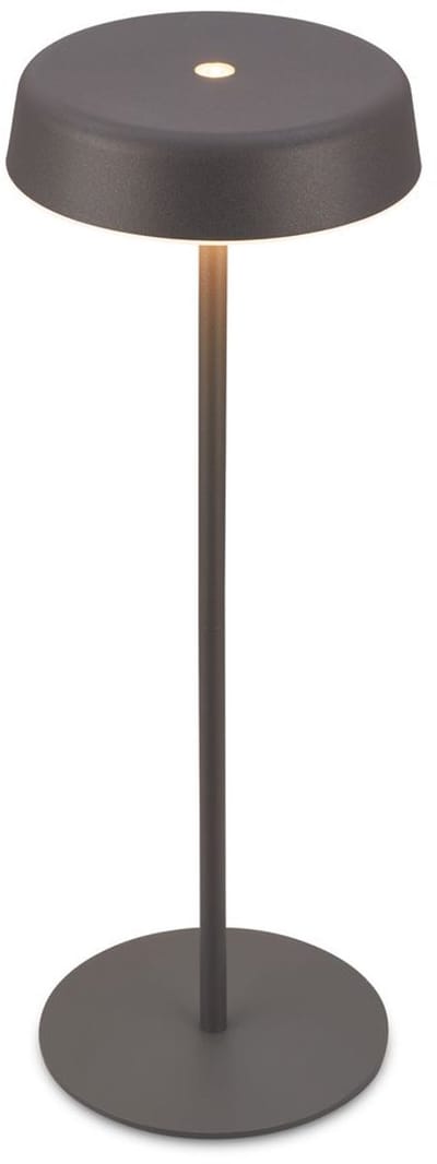 BRILONER Pala –Tafellamp oplaadbaar – dimbaar – draadloos – IP44 – warm wit licht – antraciet kleur – Ø13 x 36,5 cm
