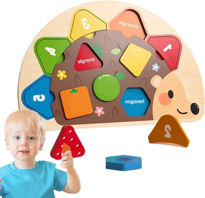 Houten Vormensorteerder - Educatief Speelgoed - Cognitieve Ontwikkeling - Afgeronde Randen - 27.5 x 19 cm - Multicolor