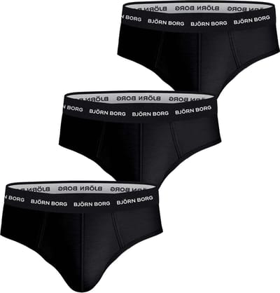 Björn Borg Cotton Stretch brief - heren slips (3-pack) - zwart - zwart - zwart