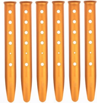 Tentstokken Set - Grondpennen Ankers - Kamperen Zachte Grond - Extra Brede U-vorm - 6 Stuks - Oranje
