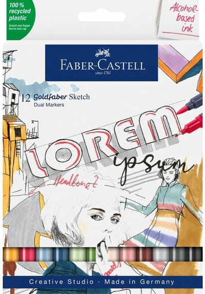 Faber-Castell sketchmarker - Goldfaber - set 12 kleuren - alcoholmarker - FC-164712