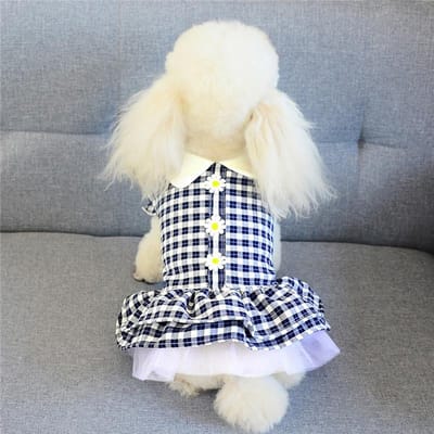 Huisdier Hondenkleding Katoen Materiaal Zacht Comfortabel Geruit Prinses Bloemen Jurk Dunne Huisdier Hond Kat Rok Huisdier Aantrekkelijk Kosten XS