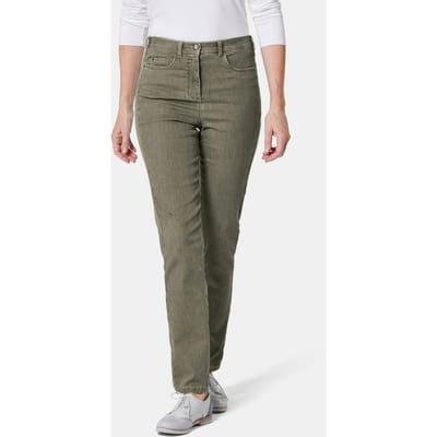 Smalle highstretch jeans LOUISA - kaki - Gr. 48 van Goldner Fashion