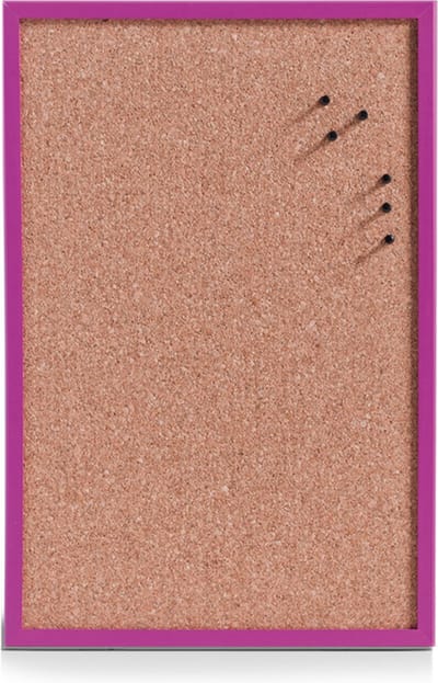 Zeller prikbord/memobord incl. punaises - 40 x 60 cm - paars - kurk
