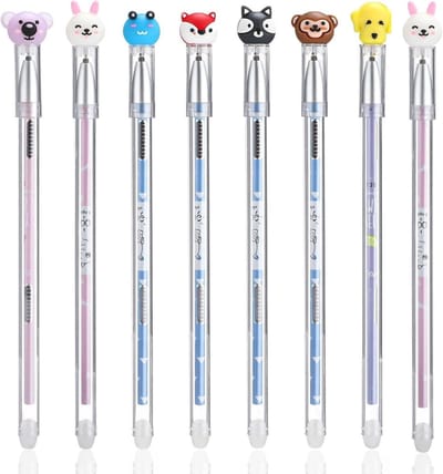 Dailygoods- Balpen Set 8 Stuks - Verwijderbare Inkt - Dierenontwerp - Gel Pen 0.5mm - Milieuvriendelijk - Anatomisch Vormgegeven Handgreep - Schrijfgerei