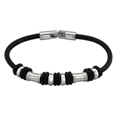 Montebello Armband Abia - 316L Staal - Rubber - 9mm - 19cm