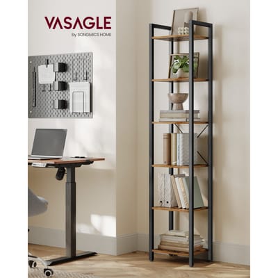 Songmics Schoenenrek Met 10 Vakken, Schoenenkast, 30X40X30 Cm Per Compartiment, Smal, Met Deuren, Stalen Frame