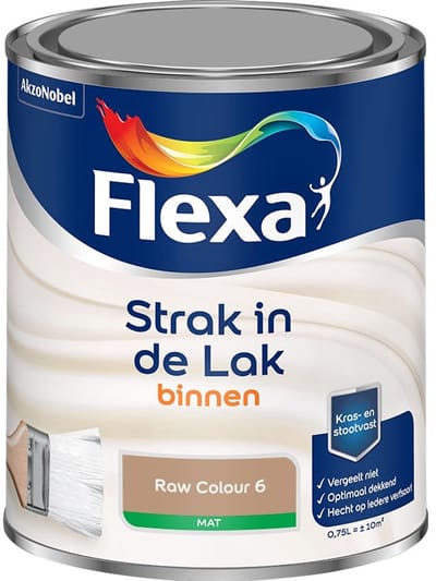 Flexa - Strak In De Lak Binnenlak Mat - Raw Colour 6 - Mengverf - 750 Ml