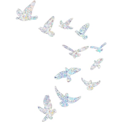11 Pièces Oiseaux Arc-en-ciel Attrape-soleil Adhésifs pour fenêtre Autocollants de fenêtre anti-collision Décalcomanies pour oiseaux white