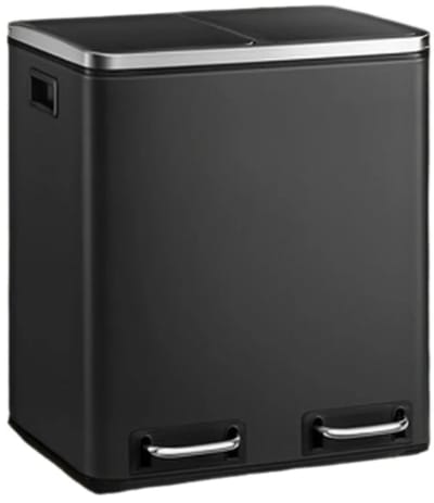 2 x 15l afvalscheidingssysteem - Recycling bin - pedaalafval blik - hygiënische werking - 41x36x47-73,5 cm