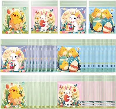 200 Stuks Pasen Tassen, Schattige Kippen en Konijnen voor Snoep, Koekjes en Chocolade, Perfect voor Feestjes en Cadeaus voor Kinderen
