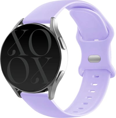 xoxo Wildhearts siliconen smartwatch bandje 20mm - Geschikt voor Samsung Galaxy Watch 7 / 6 / 6 Classic / Watch 5 / 5 Pro / Watch 4 / 4 Classic / Watch 1 42mm / Watch 3 41mm / FE - Polar Unite / Pacer / Ignite 1-2-3 / Amazfit GTS 1-2-3-4 / Bip - Lila