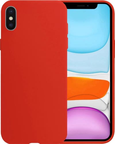Hoesje - Geschikt voor Apple iPhone X - Sterk & Shockproof - Siliconen Case - Hoes Cover - Telefoonhoes - Rood