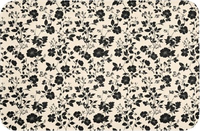 Badmat 60x40 cm - Antislip - Bloemen - Dessin - Zwart - Badmatten voor badkamer - Badkamermat - Douchemat - Badkamer mat