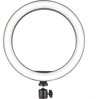 260 MM LED-ringlicht Invullicht Fotografie LED Selfie-licht Dimbare camera Telefoonlamp met telefoon 26cm-1 zwart