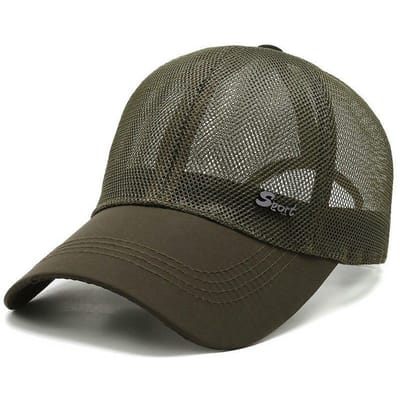 Hoed Heren Zomer Zonbescherming Hoed Buiten Net Ademend Hoed Baseballpet Net Zon Hoed Vissen Eendenbek Hoed Adjustable legergroene kleur