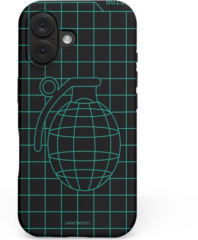 Casetastic hoesje geschikt voor Apple iPhone 16 - MagSafe - Dubbellaagse bescherming - Retro bom - Fashion Case - Zwart Petrol