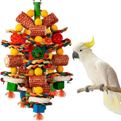 Ynkkvre -Vogelspeelgoed - Vogelkooi decoratie - Papegaai speelgoed - Voor Afrikaanse grijze papegaaien, ara's, kaketoes, amazonepapegaaien en andere kleine en middelgrote papegaaien
