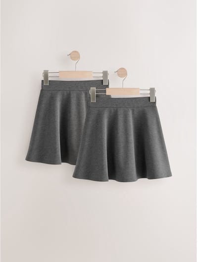 Next - Meisjes - 2 Pack Pull-On Skort met jersey stretchy - Grijs
