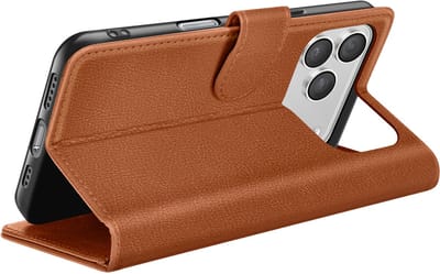 Zanae, Hoesje geschikt voor iPhone 17 Pro Max - Wallet Case & Magneetsluiting, Bruin