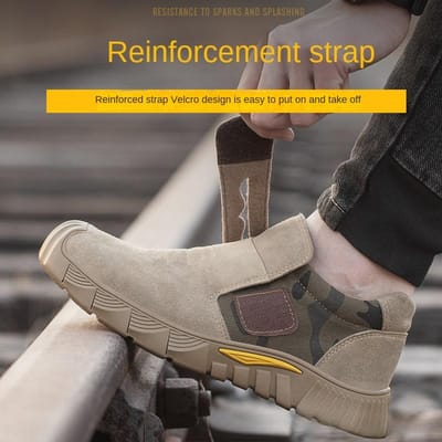 Chaussures d'assurance travail pour hommes anti-écrasement et anti-perforation, chaussures de soudure électrique, embout en acier élargi, chantier de construction, chaussures à plaque d'acier 46