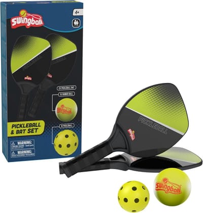 Pickleball Rackets en Ballen - Pickleball Set - Buiten Spelen - Inclusief Officiële en Rubberen Bal - Standaard Grootte - Zwart/Groen
