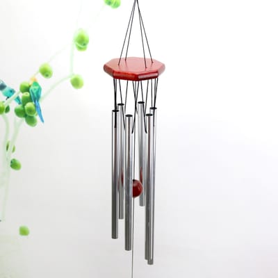 Windgong Multi Aluminium Pijp Houten Decoratieve Windgong Cadeau voor Blokhut Huis Deur Raam gray