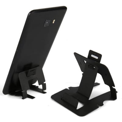 Support de téléphone Support pour téléphone intelligent Réglable Pliable Ultra-fin Plastique Support de téléphone pour téléphone mobile noir