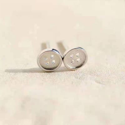 Gading® zilveren Oorknopjes - meisjes dames Oorknoppen met Knoop- 6mm- Zilver 925