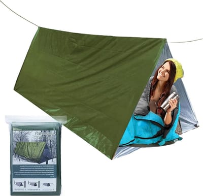 Overlevingstent - Noodtent - Buitenactiviteiten - Lichtgewicht & Waterdicht - 150x237cm - Groen
