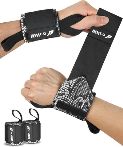 Wrist Straps voor Fitness en Gewichtheffen, Sterke Ondersteuning, Comfortabele Polsbanden met Slangenprint, Ideaal voor Bodybuilding en Krachttraining
