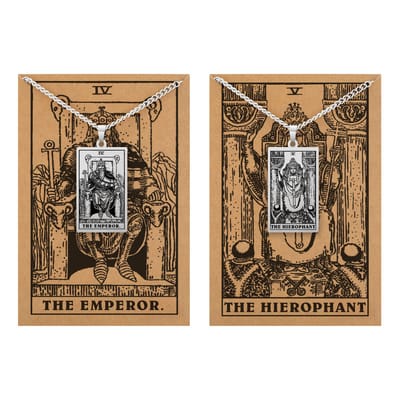 Tarot Ketting 4 | 5 bundel - Mannelijke kracht - Zilverkleurig Stainless Steel - Inclusief Rider-Waite Kaartjes - 60cm - Pax Amare