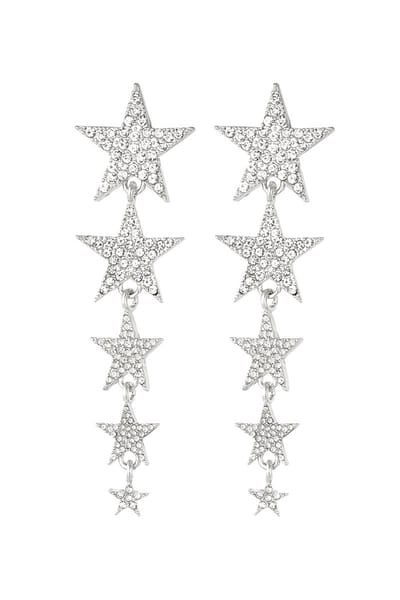 Shooting Stars oorbellen- zilver- glitter- sterren