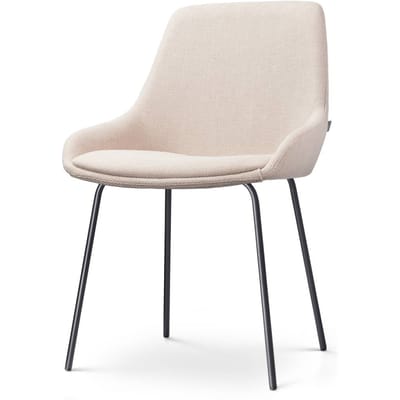 Nolon Nora-Isa Eetkamerstoel Beige - Stof - Zwart Onderstel - Design - Scandinavisch - Comfortabel