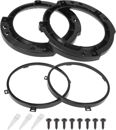 Ronde Koplamp Montagebeugel Set 7 Inch met Metalen Ring voor Jeep Wrangler JK 2007-2017, Zwart, Inclusief Bevestigingsmateriaal en Accessoires