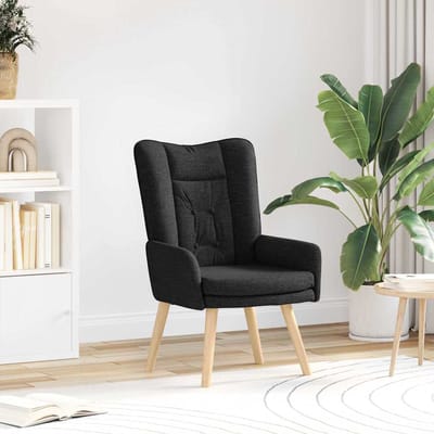 vidaXL - Fauteuil - Zwart - 63 - x - 67 - x - 94 - cm - Stof - en - multiplex