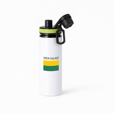 Hacebo® - Den Haag waterfles met draaidop groen - Rotterdam - Hagenezen, Hagenaren of toeristen - Vlag - Den Haag - Zuid Holland - water fles - 850ML