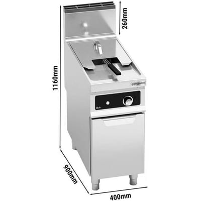 GGM Gastro Gas Fritteuse - 18 Liter - 14 kW - Bflex Digital Zilver