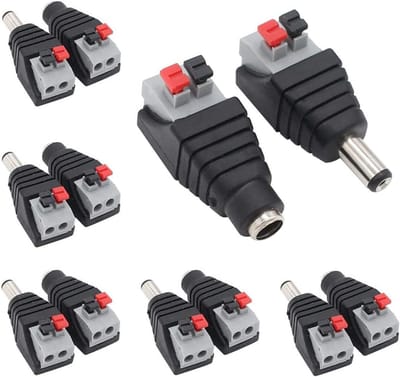 Allecto - DC Power Connector - 5.5mm x 2.1mm - Geschikt voor CCTV - 6 Paar - LED Strips - Hoogwaardige aansluitingen - Betrouwbare stroomvoorziening